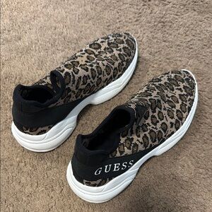 Guess Brown and Black Leopard Print Sneakers